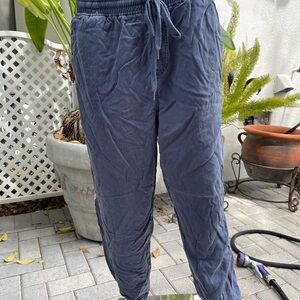 Knox Rose Chambray Blue Pull On Jogger Pants Pockets Drawstring X-Large